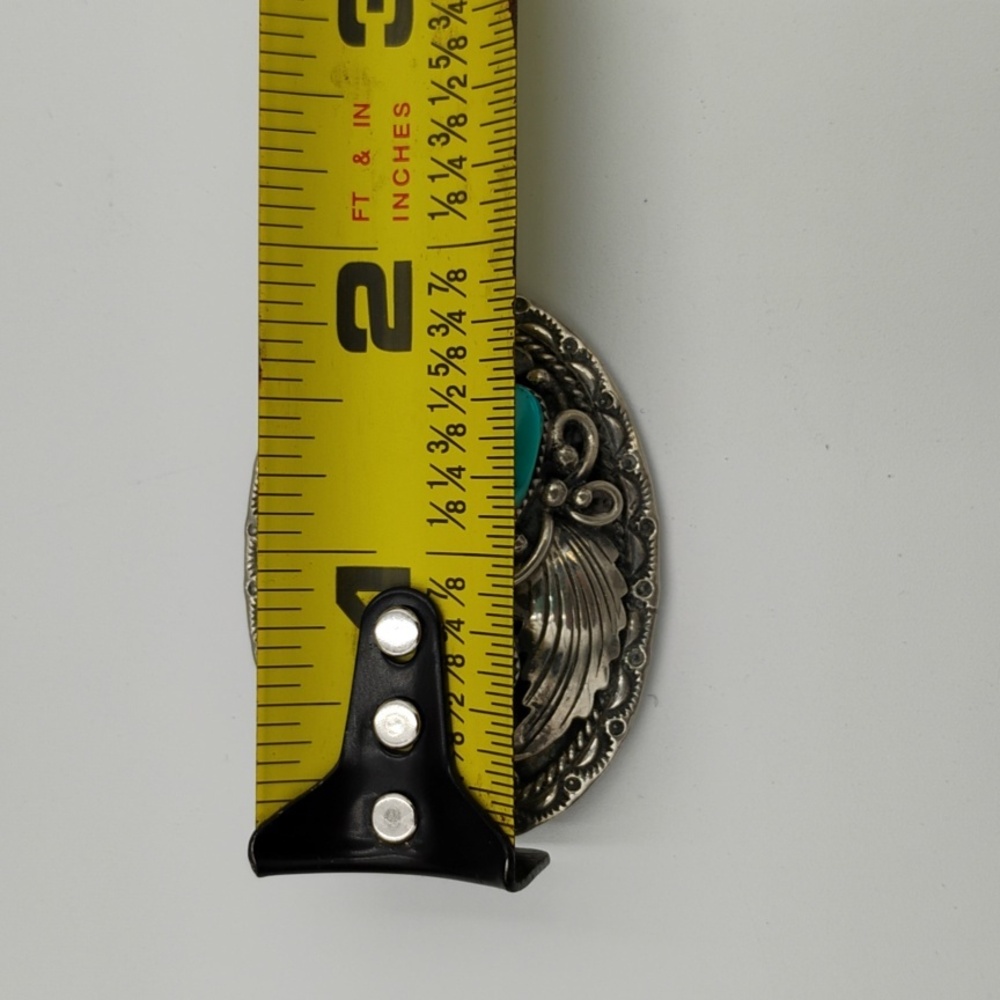 RC Sterling Native American Turquoise Pendant/Pin - Picture 6 of 7
